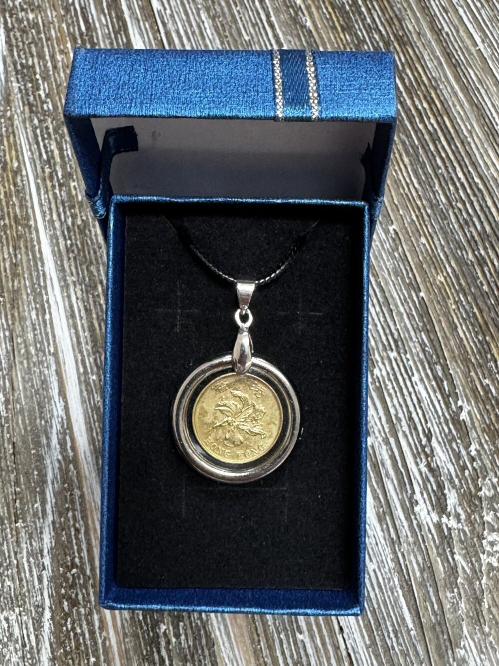 1998 Hong Kong 10 Cent Coin Pendant - Handcrafted Vintage Coin Resin Necklace